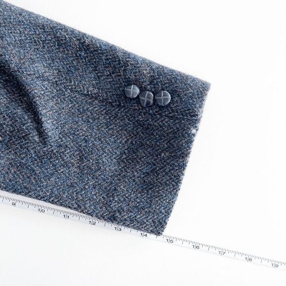 Harris Tweed Men's Single Breasted Wool Sport Coat Suit Jacket Blue Multi 42 Reg - Picture 7 of 10